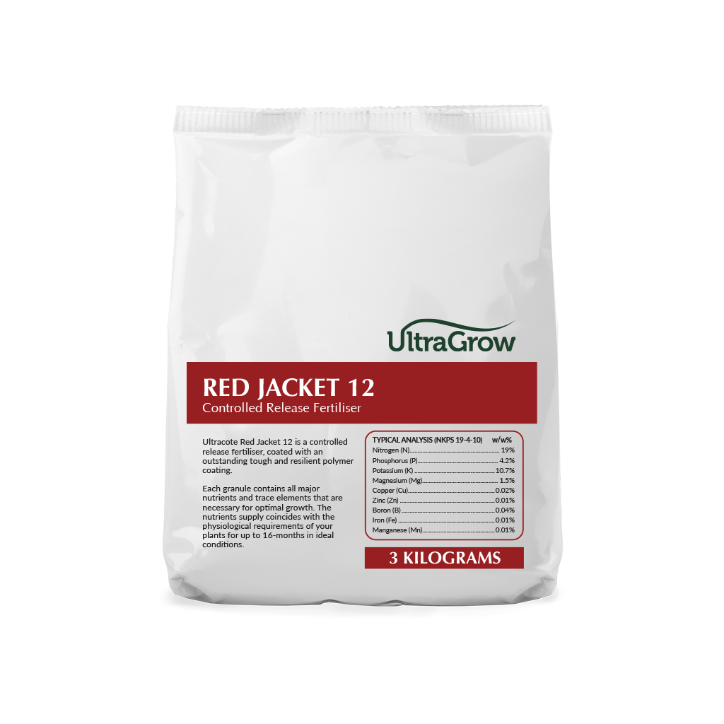 Red Jacket 12 Fertiliser Product Photo | Featured Image for Red Jacket 12 - 3KG Product Page by UltraGrow.